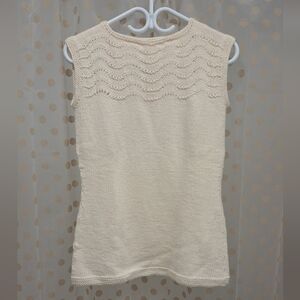 Chic Cream Cotton Sleeveless Knit Top 🤍